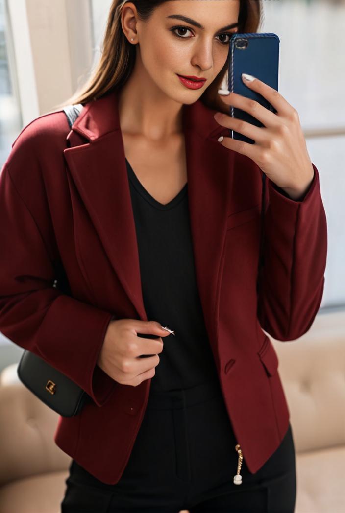 sophisticated split front blazer with long sleeves 120588