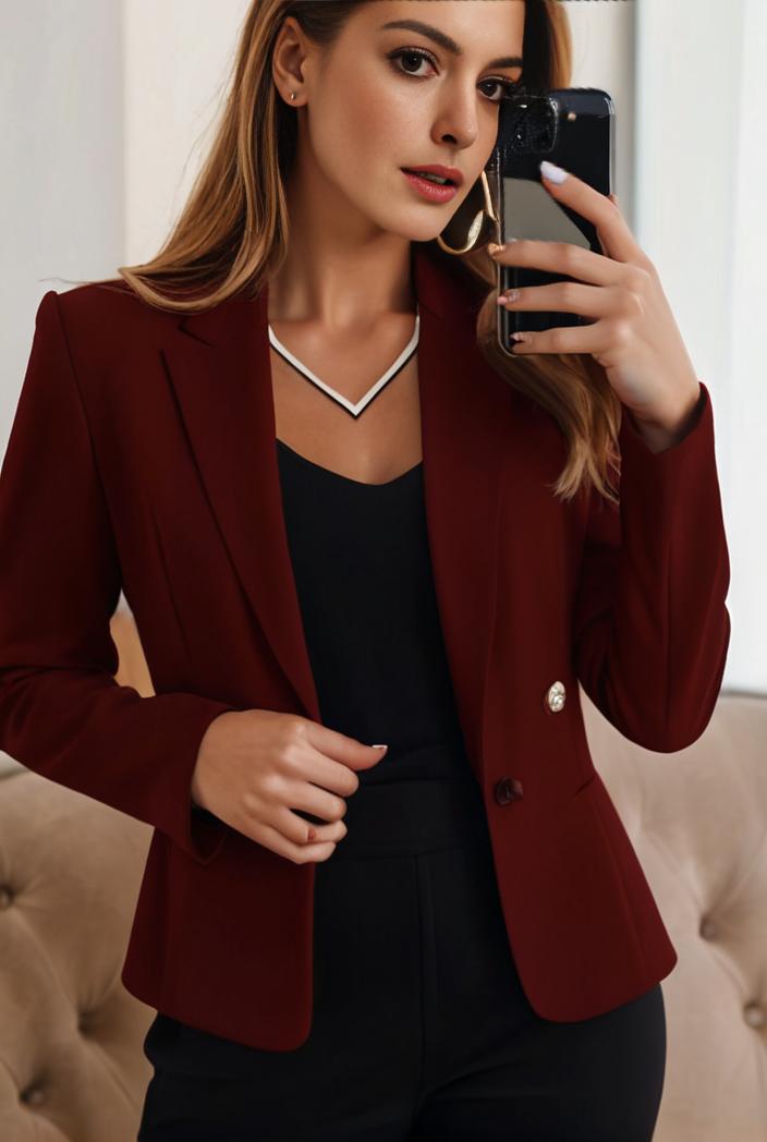 sophisticated split front blazer with long sleeves 120589