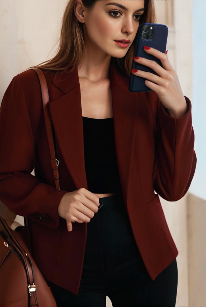 sophisticated split front blazer with long sleeves 120591
