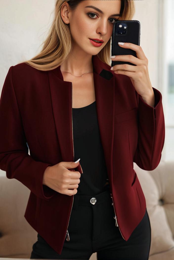 sophisticated split front blazer with long sleeves 120592