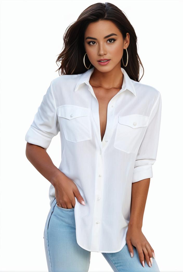 plus size formal shirt women s plus plain long sleeve turn down collar button up workwear shirt 110598