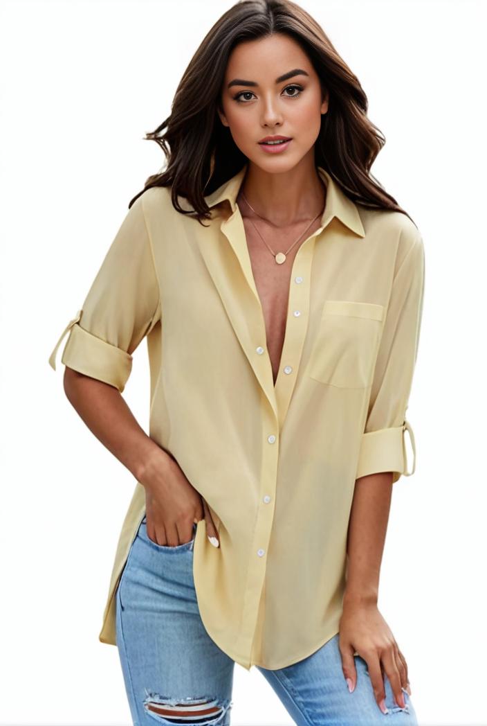 plus size formal shirt women s plus plain long sleeve turn down collar button up workwear shirt 110603