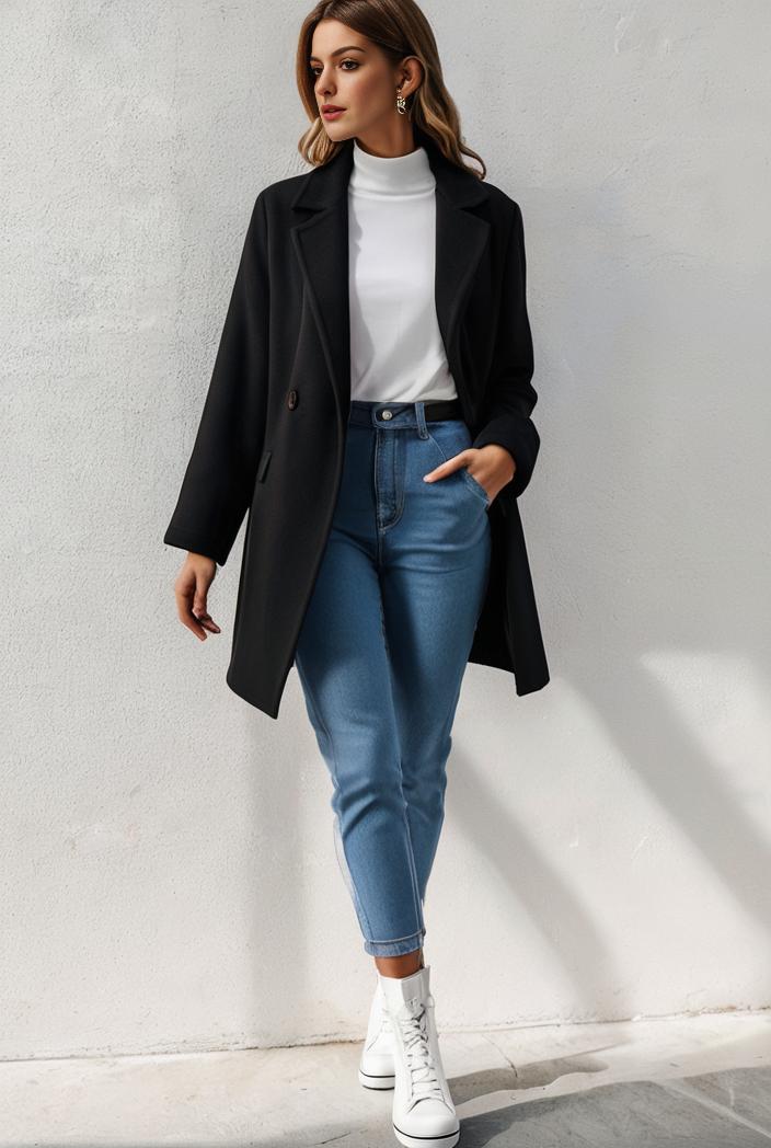 warm and stylish double breasted teddy coat for winter with long sleeves for women 126066
