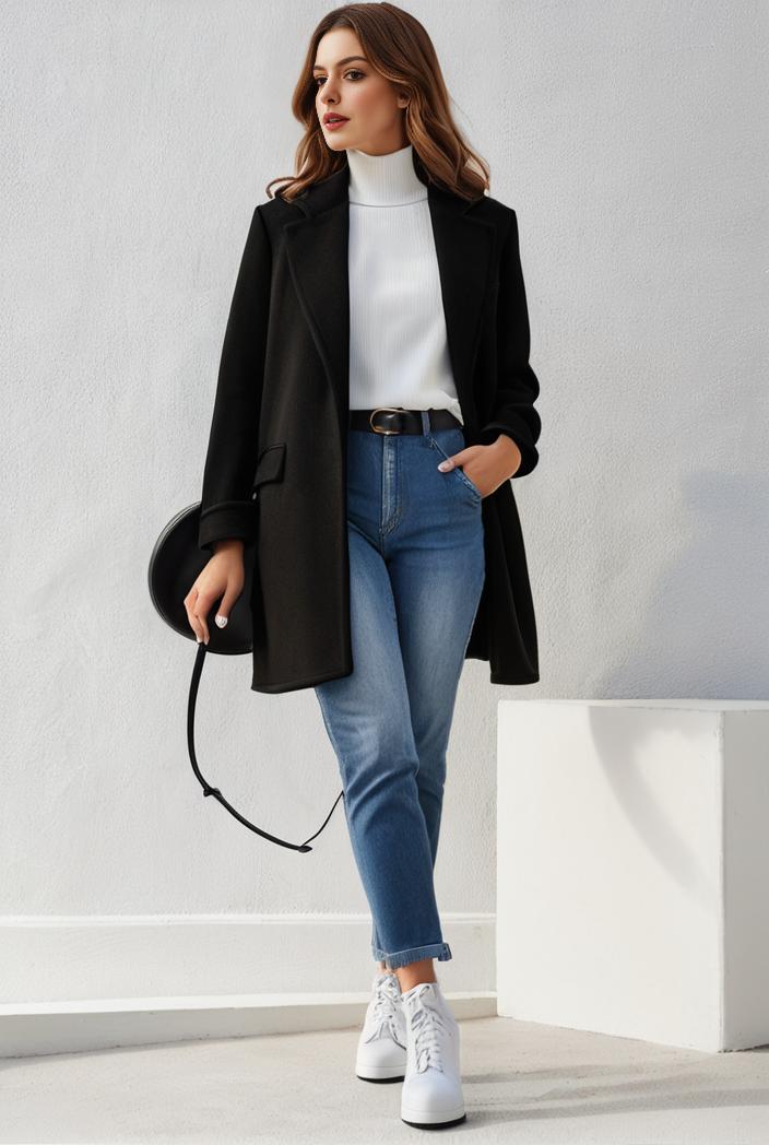 warm and stylish double breasted teddy coat for winter with long sleeves for women 126067