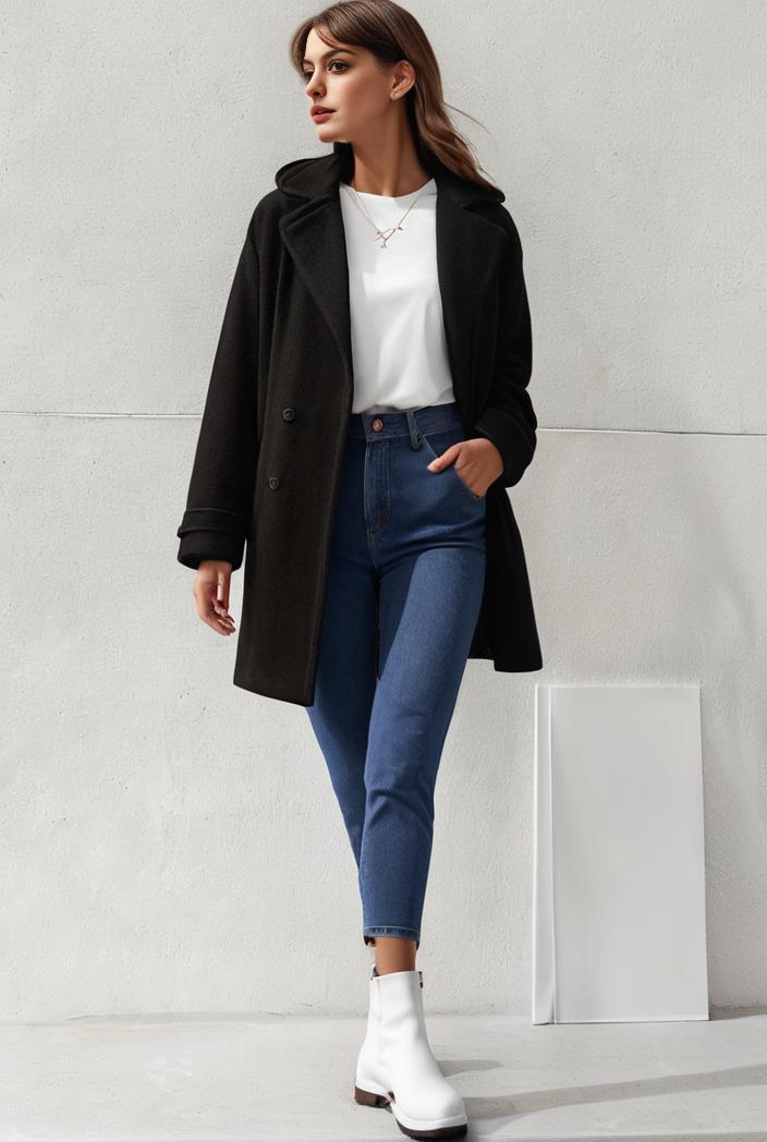 warm and stylish double breasted teddy coat for winter with long sleeves for women 126068