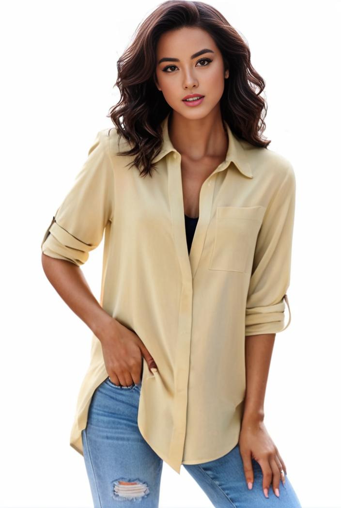 plus size formal shirt women s plus plain long sleeve turn down collar button up workwear shirt 110607