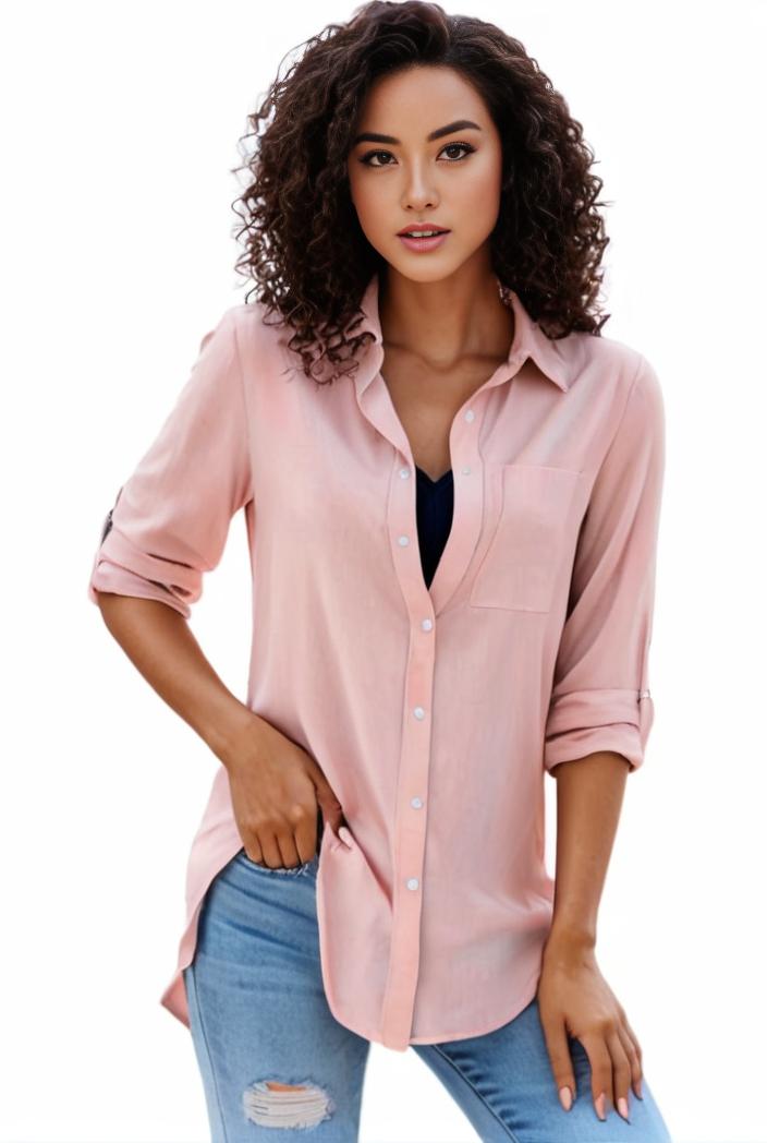 plus size formal shirt women s plus plain long sleeve turn down collar button up workwear shirt 110632