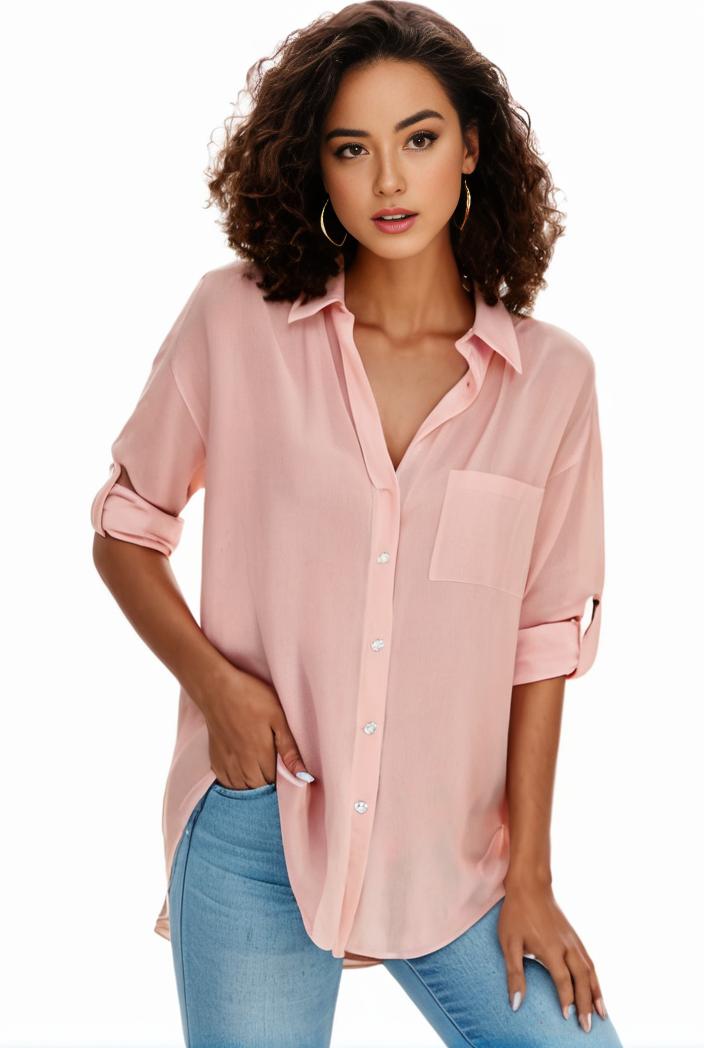 plus size formal shirt women s plus plain long sleeve turn down collar button up workwear shirt 110633