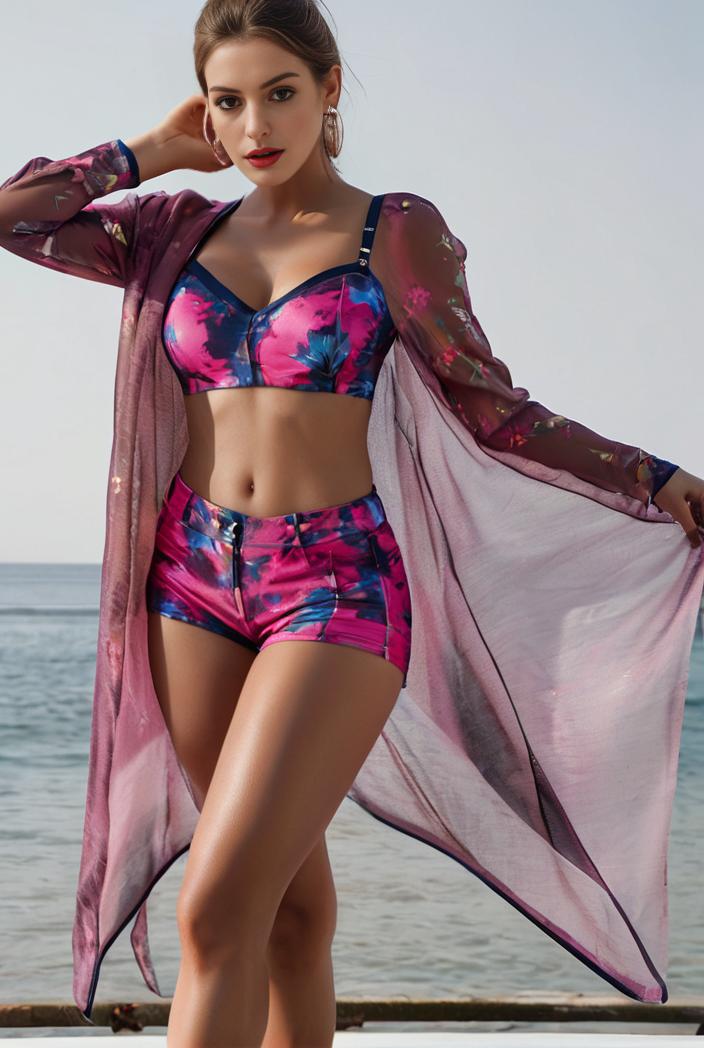 3 pieces sexy print bikini women high waist swimsuit cover up swimwear female lady bathing suit swimming summer beachwear 128382
