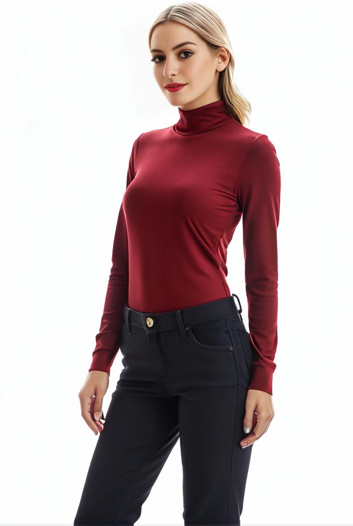 3 sets of turtleneck tees comfy long sleeve shirt perfect for spring autumn women s apparel 128417