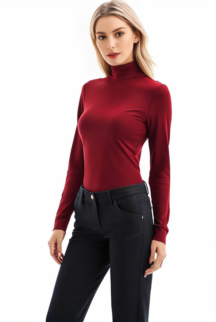 3 sets of turtleneck tees comfy long sleeve shirt perfect for spring autumn women s apparel 128418
