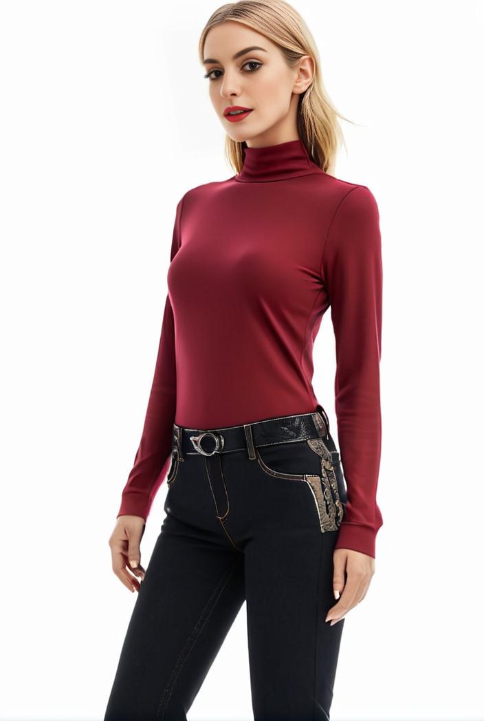 3 sets of turtleneck tees comfy long sleeve shirt perfect for spring autumn women s apparel 128419