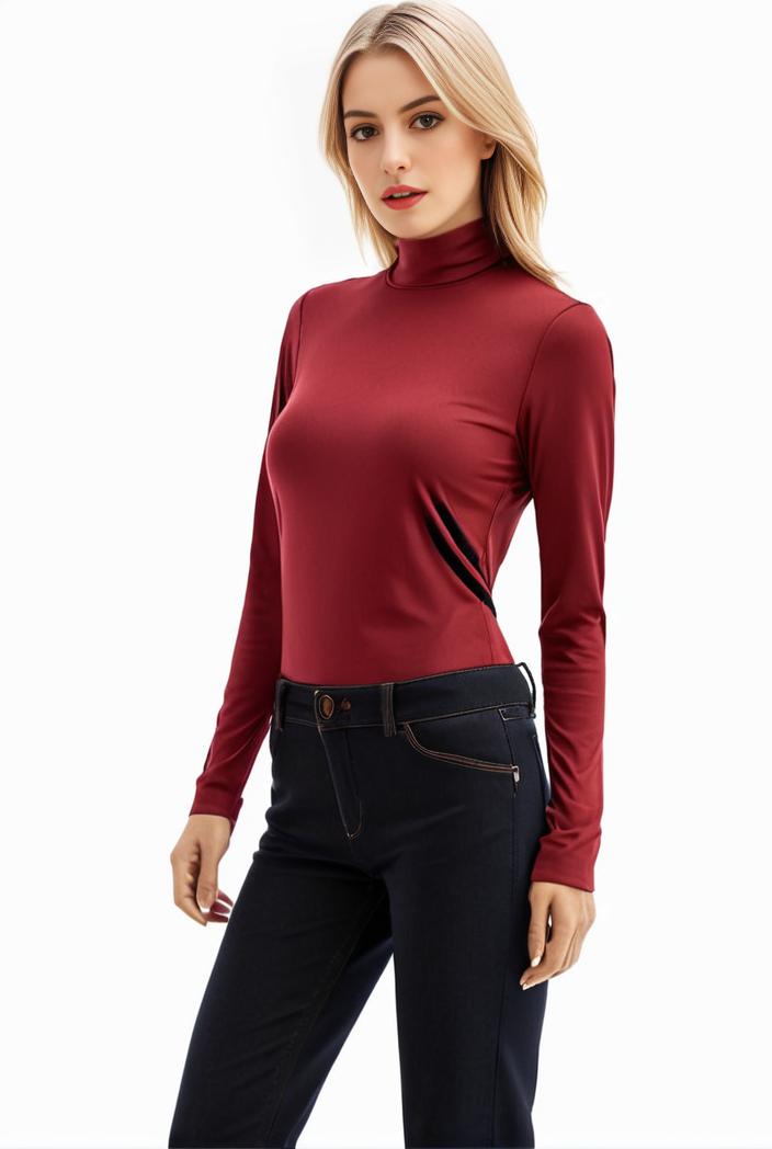 3 sets of turtleneck tees comfy long sleeve shirt perfect for spring autumn women s apparel 128421