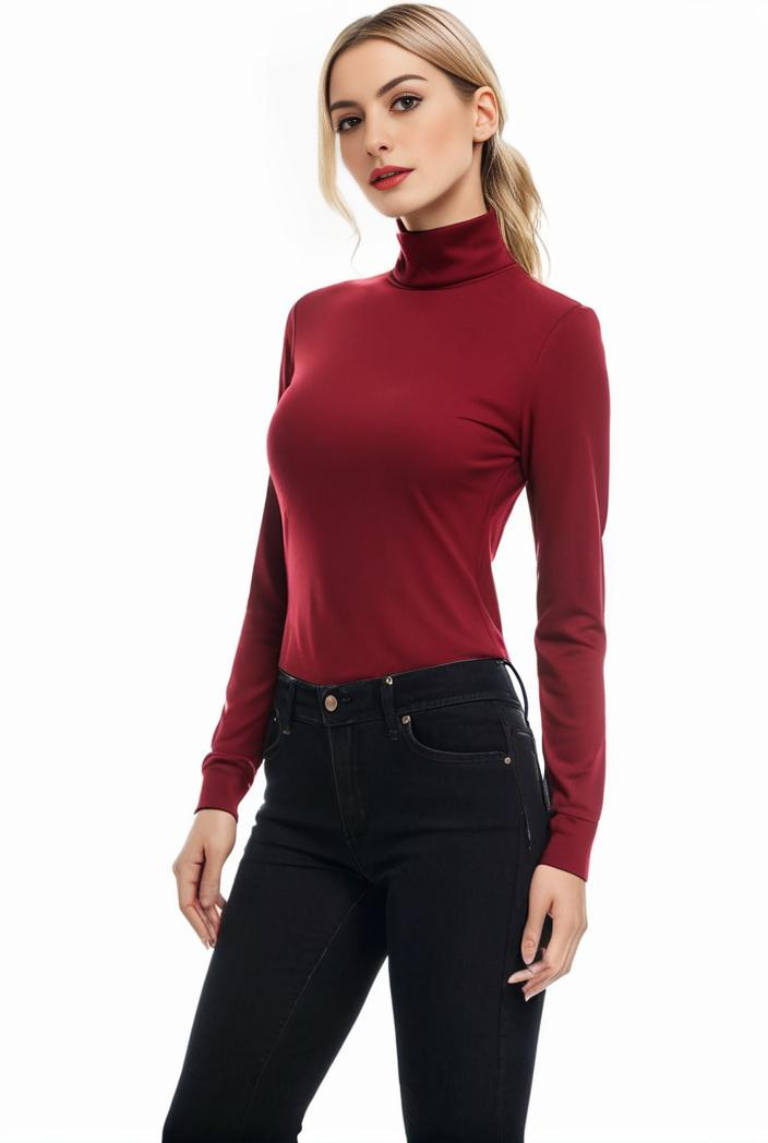 3 sets of turtleneck tees comfy long sleeve shirt perfect for spring autumn women s apparel 128423