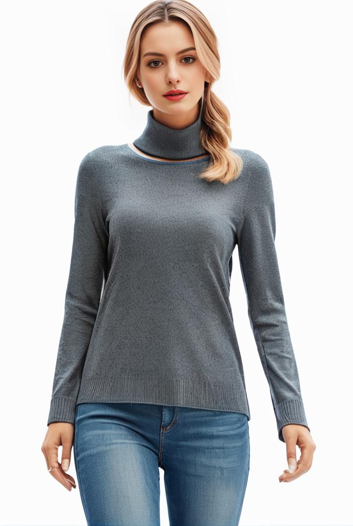 3 sets of turtleneck tees comfy long sleeve shirt perfect for spring autumn women s apparel 128424