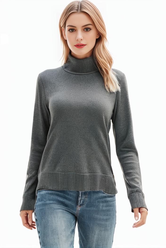 3 sets of turtleneck tees comfy long sleeve shirt perfect for spring autumn women s apparel 128428