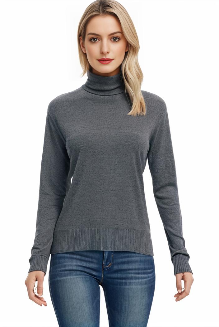 3 sets of turtleneck tees comfy long sleeve shirt perfect for spring autumn women s apparel 128431