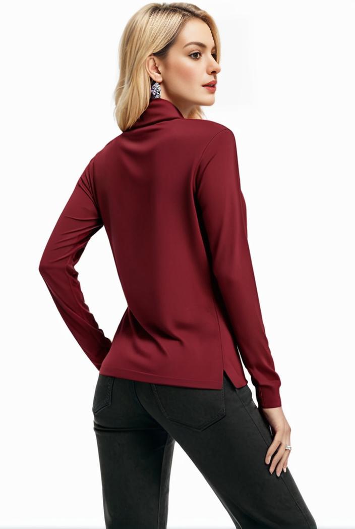3 sets of turtleneck tees comfy long sleeve shirt perfect for spring autumn women s apparel 128435