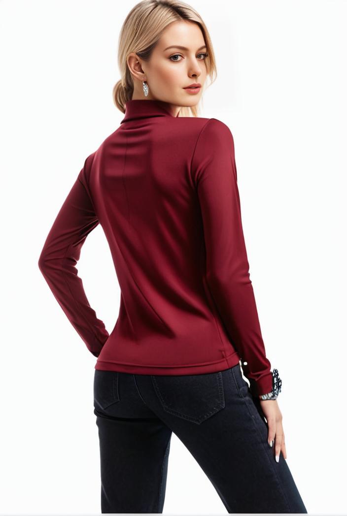 3 sets of turtleneck tees comfy long sleeve shirt perfect for spring autumn women s apparel 128437
