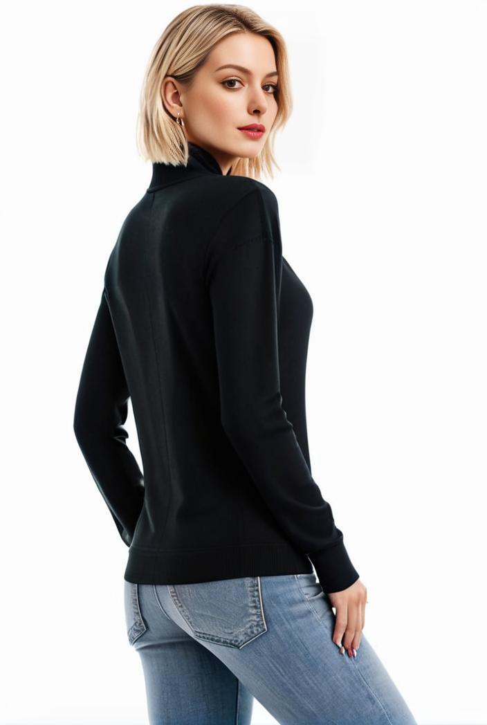 3 sets of turtleneck tees comfy long sleeve shirt perfect for spring autumn women s apparel 128440