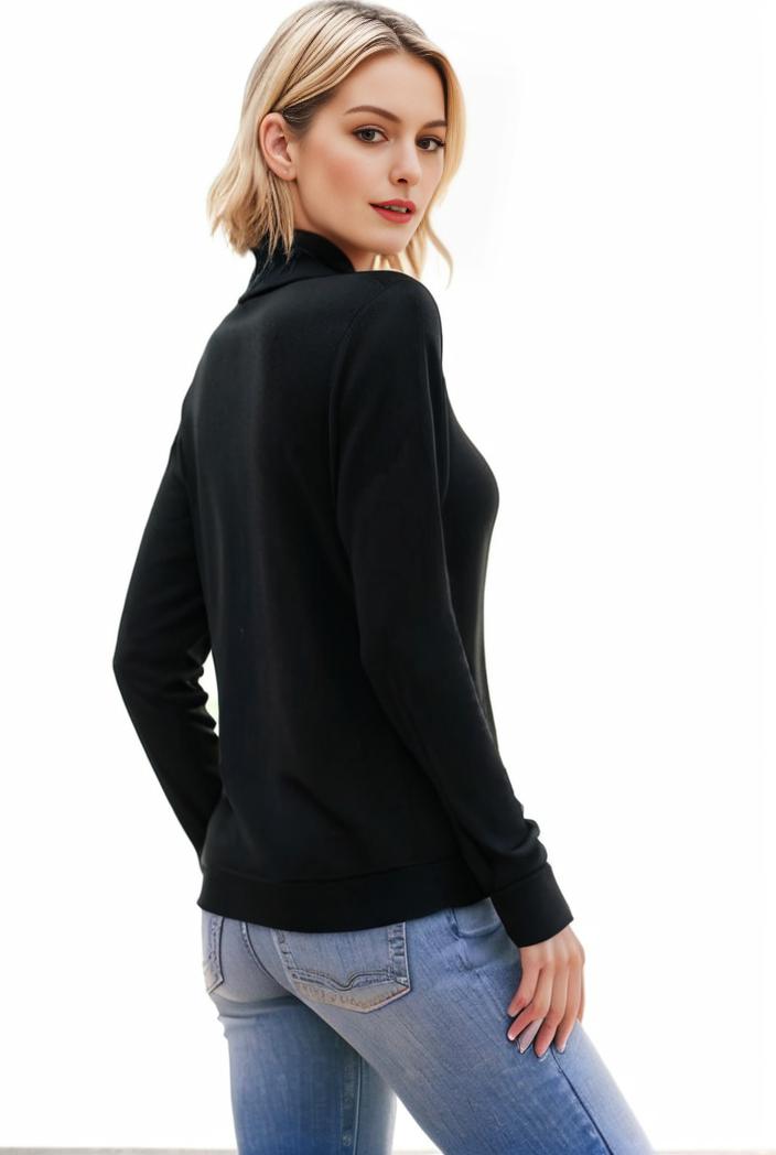 3 sets of turtleneck tees comfy long sleeve shirt perfect for spring autumn women s apparel 128441