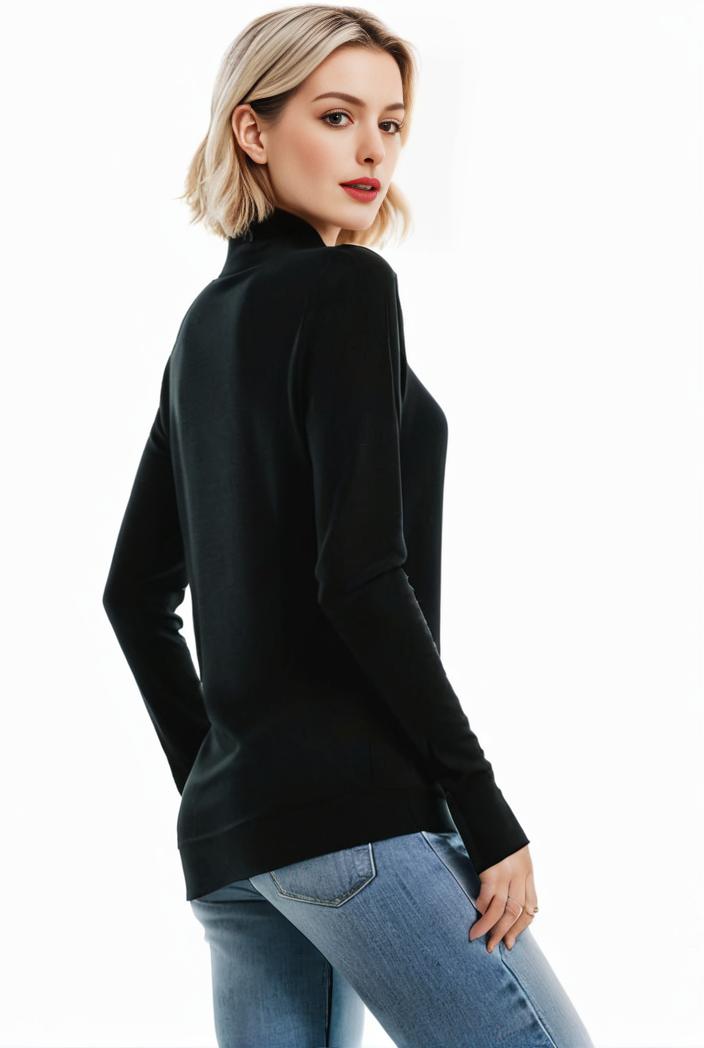 3 sets of turtleneck tees comfy long sleeve shirt perfect for spring autumn women s apparel 128442