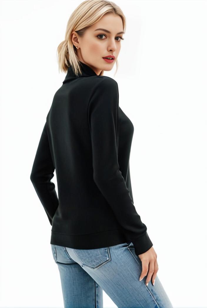 3 sets of turtleneck tees comfy long sleeve shirt perfect for spring autumn women s apparel 128443