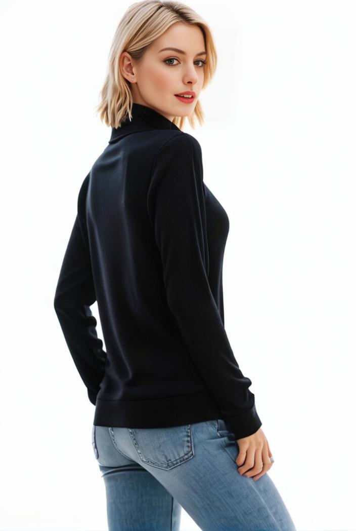 3 sets of turtleneck tees comfy long sleeve shirt perfect for spring autumn women s apparel 128445