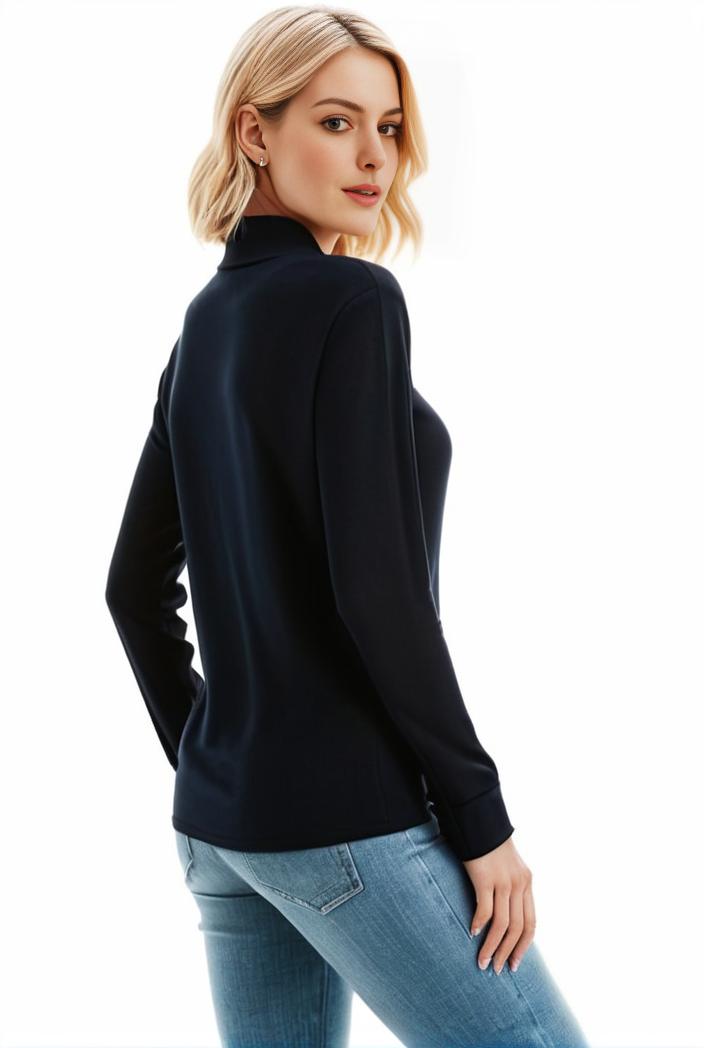 3 sets of turtleneck tees comfy long sleeve shirt perfect for spring autumn women s apparel 128446