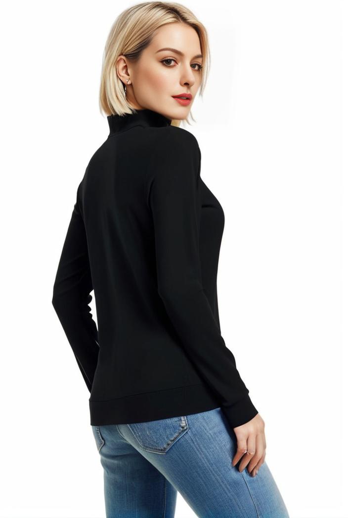 3 sets of turtleneck tees comfy long sleeve shirt perfect for spring autumn women s apparel 128447