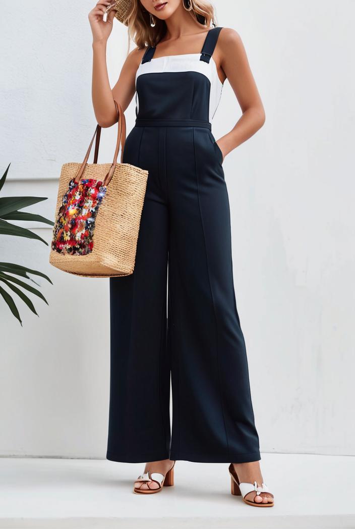 boho sleeveless long jumpsuit with pockets women s casual baggy overall 130357