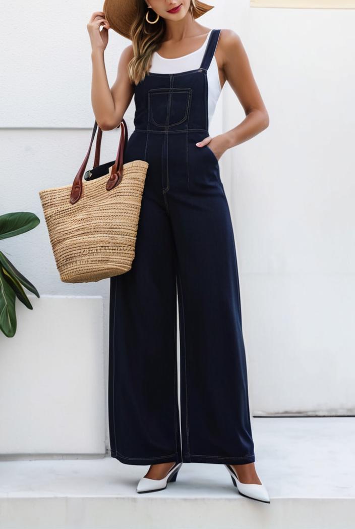 boho sleeveless long jumpsuit with pockets women s casual baggy overall 130360