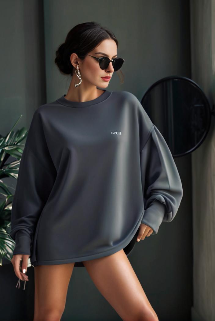cozy letter print drop shoulder sweatshirt for women to stay stylish and warm during fall winter 135401