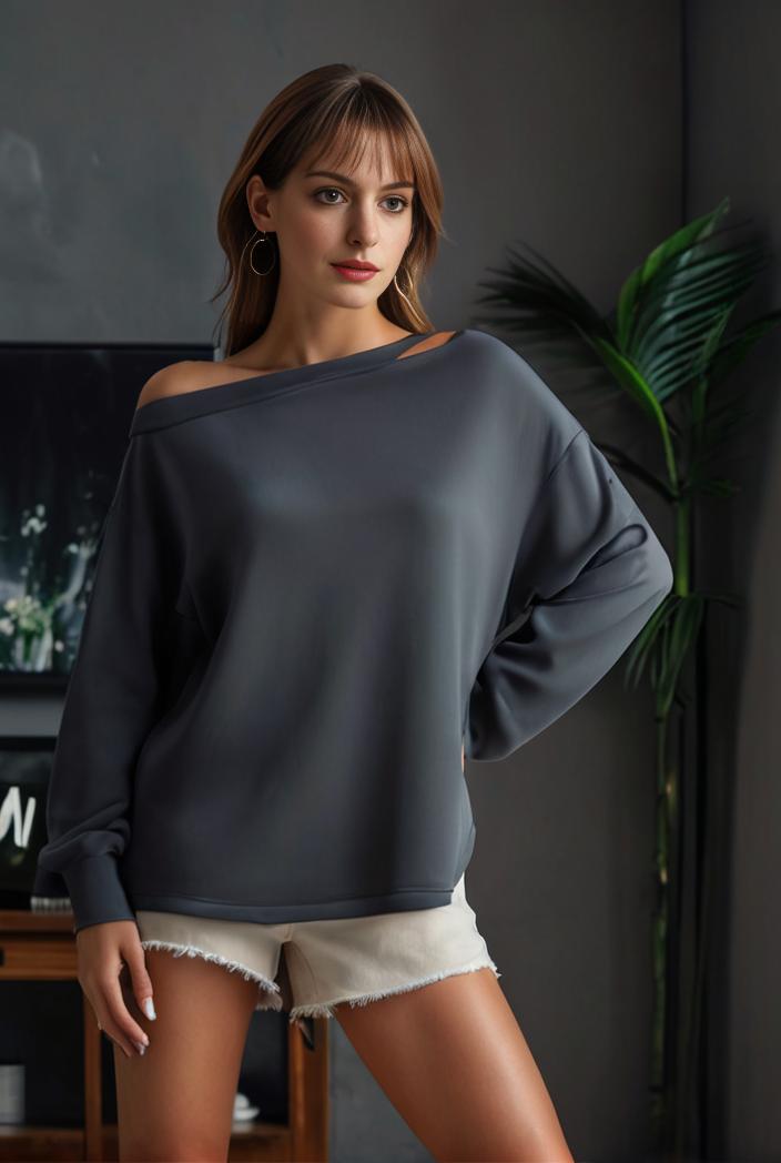 cozy letter print drop shoulder sweatshirt for women to stay stylish and warm during fall winter 135402