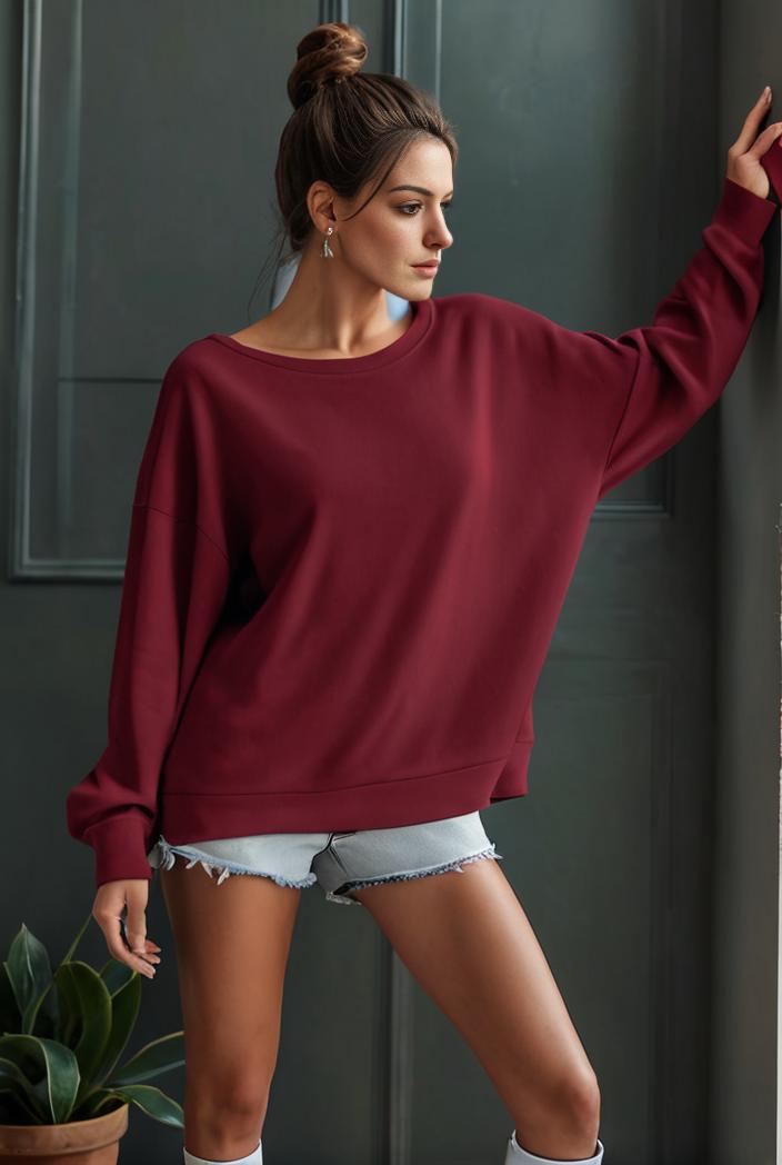 cozy letter print drop shoulder sweatshirt for women to stay stylish and warm during fall winter 135415