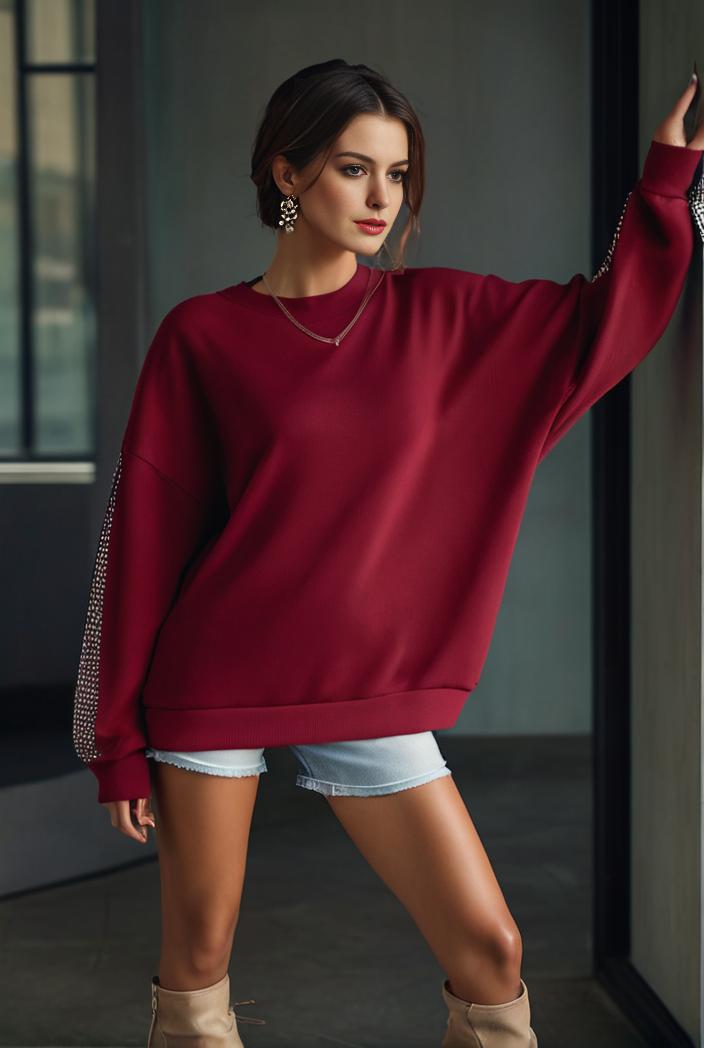 cozy letter print drop shoulder sweatshirt for women to stay stylish and warm during fall winter 135417