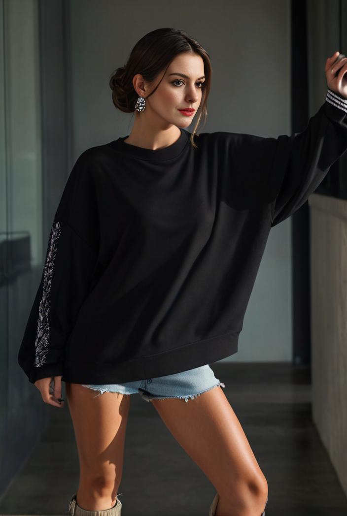 cozy letter print drop shoulder sweatshirt for women to stay stylish and warm during fall winter 135465