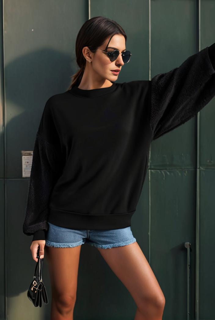 cozy letter print drop shoulder sweatshirt for women to stay stylish and warm during fall winter 135469