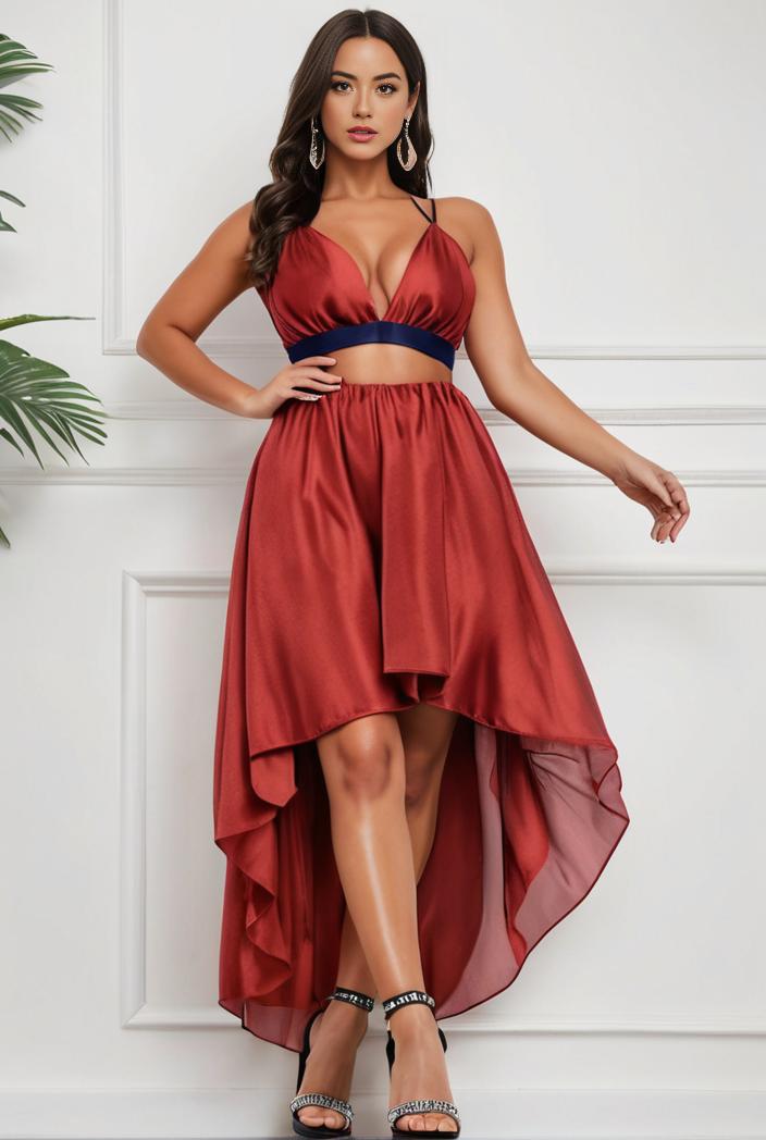 plus size sequin high low deep v neck tulle evening dresses 111835