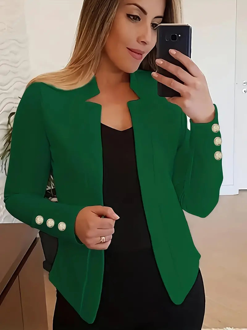 Sophisticated Office Blazer with Stylish Button Detail
