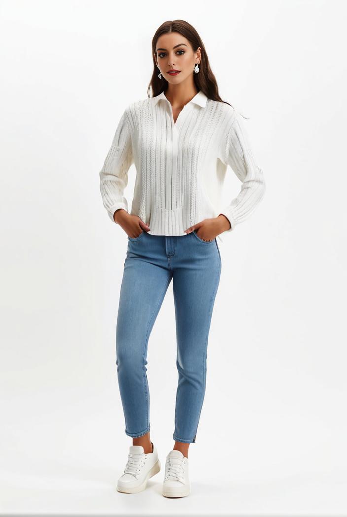 lapel denim coat with long sleeves and buttoned flap pockets stylish women s jacket 146372