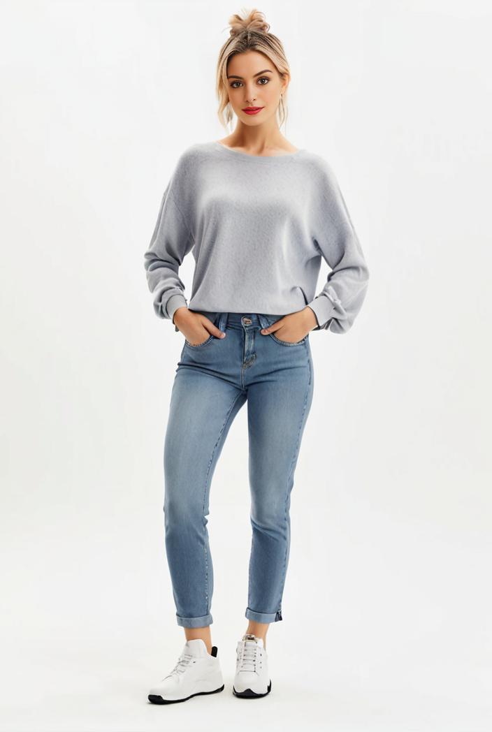 lapel denim coat with long sleeves and buttoned flap pockets stylish women s jacket 146373