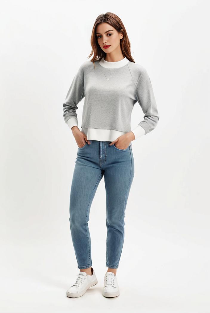 lapel denim coat with long sleeves and buttoned flap pockets stylish women s jacket 146375