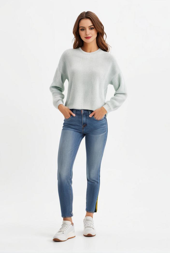 lapel denim coat with long sleeves and buttoned flap pockets stylish women s jacket 146376