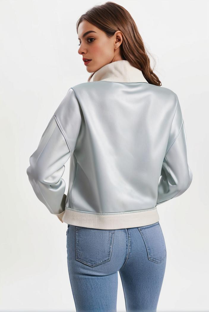 lapel denim coat with long sleeves and buttoned flap pockets stylish women s jacket 146379