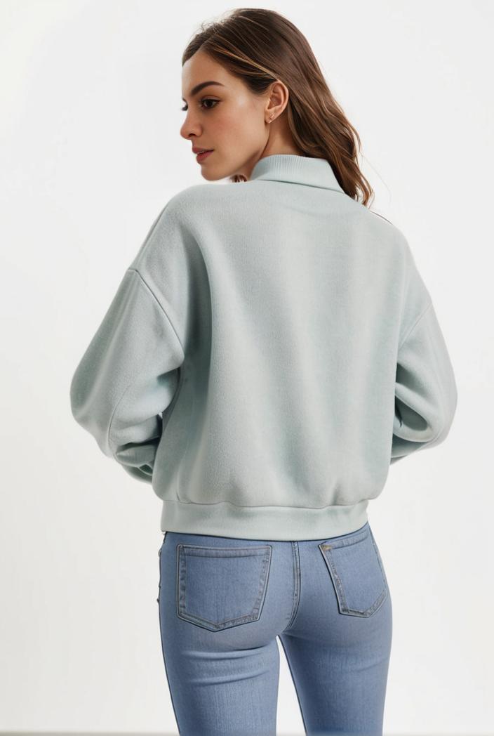 lapel denim coat with long sleeves and buttoned flap pockets stylish women s jacket 146380