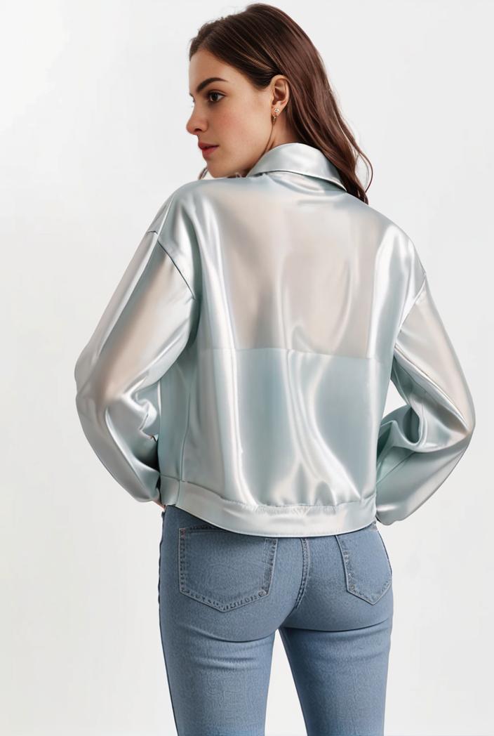 lapel denim coat with long sleeves and buttoned flap pockets stylish women s jacket 146383