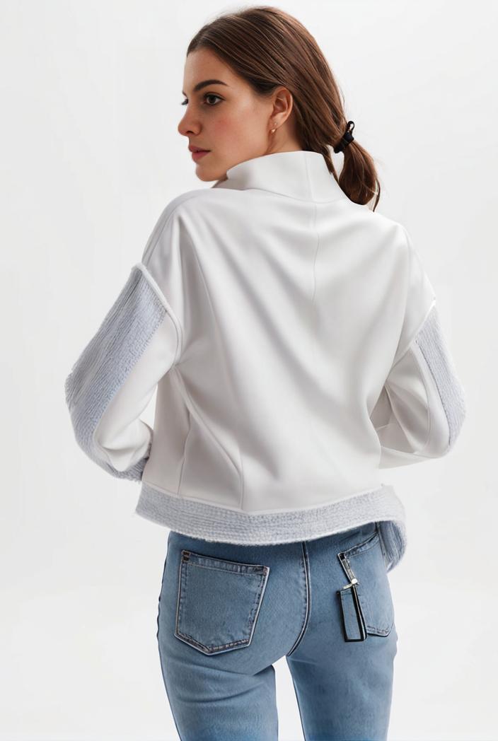 lapel denim coat with long sleeves and buttoned flap pockets stylish women s jacket 146384