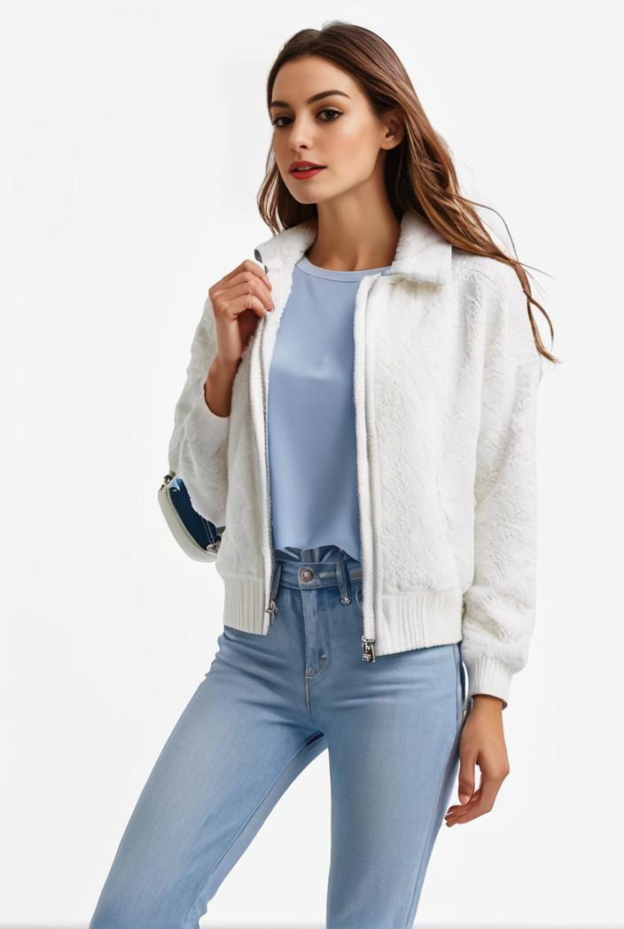 lapel denim coat with long sleeves and buttoned flap pockets stylish women s jacket 146388