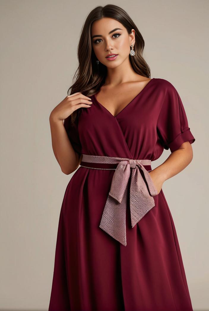 plus size simple chiffon pleated a line round neckline bridesmaid dress 112915